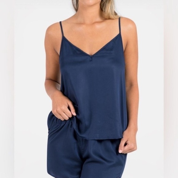 Ettitude Tops - Ettitude Sateen Camisole Top - Navy Medium NWT